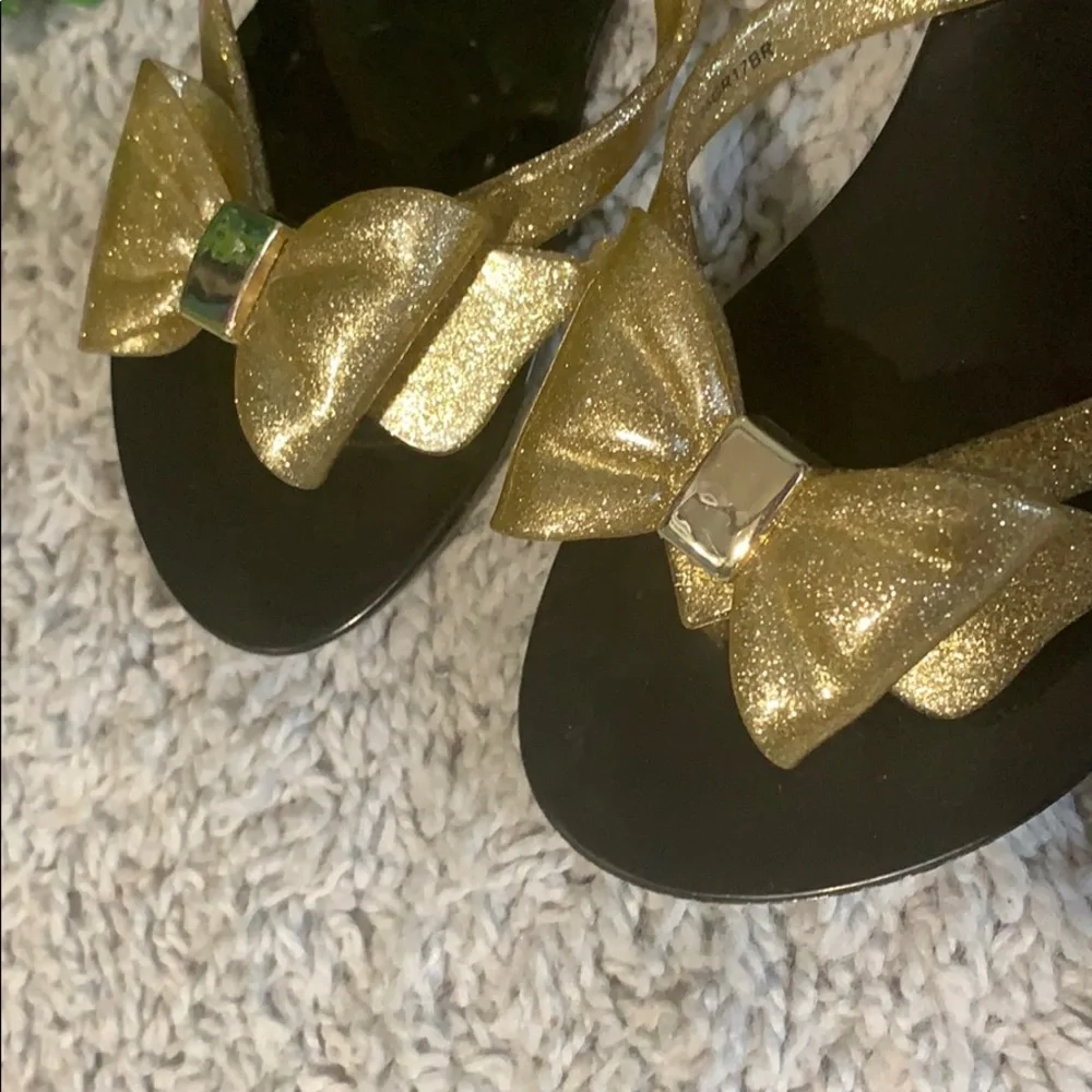Mini Melissa Harmonic Sweet Bow Sandals‎ Black Gold